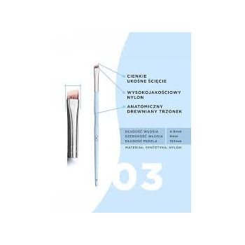 Pędzel OKO #3 średni skośny do brwi – precyzyjny kontur i stylizacja