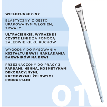 Pędzel skośny duży OKO #1 do brwi – precyzyjny kontur i mapowanie