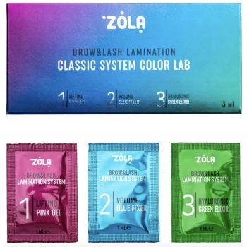 Zestaw do laminacji ZOLA Brow&Lash Classic System Color Lab 1,2,3 saszetki