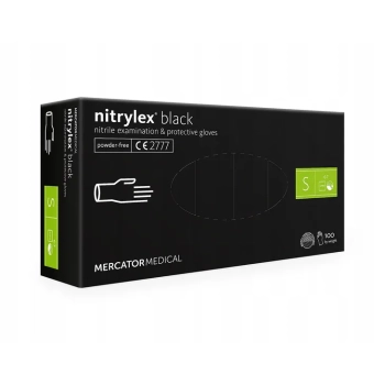 Mercator Rękawiczki Nitrylowe Black S 100 szt/ 50 par