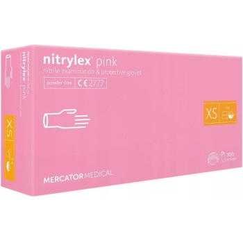 Mercator Rękawiczki Pink Nitrylowe XS 100 szt/ 50 par