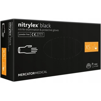 Mercator Rękawiczki Nitrylowe Black XS 100 szt/ 50 par