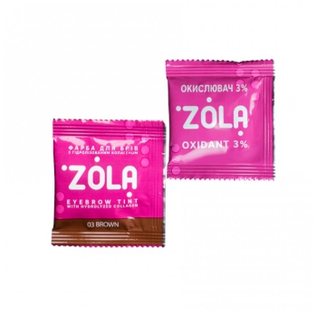 Farbka+oxydant do brwi w saszetce Zola 03 brown